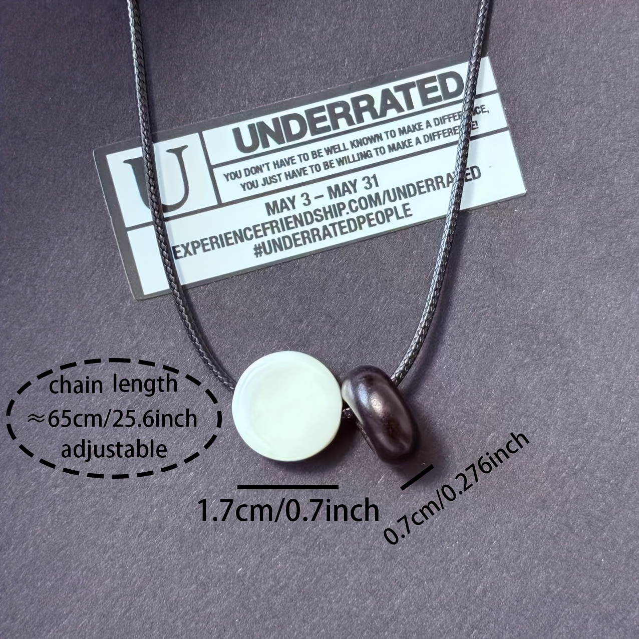 Black and White Braided Couple's Adjustable Necklace